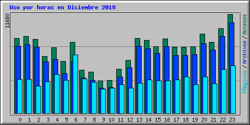 Uso por horas en Diciembre 2019