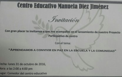 Centro Manuela Diez Jiménez lanza proyecto.